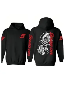 Fast Fit Turbo Mechanical Hoodie, Professional Funny Car Enthusiast Auto Mechanic Pattern, Vintage Racing Engine Unisex Pullover Sweatshirt, Casual Hooded Sweatshirt, Graphic Sweatshirts, Casual Print Hoodie