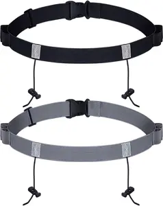 JOVITEC 2 Pieces Race Number Belt with 6 Gel Loops for Running Cycling Triathlon Marathon