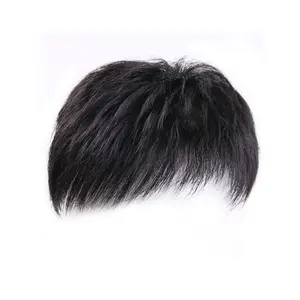 Men's Hair Topper Hairpiece Synthetic High-Temperature Fiber Hair Extension Covering Gray Hair Natural Breathable Hair Patch