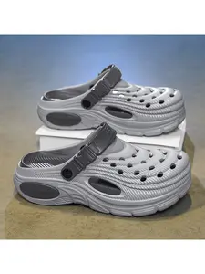 Men's Hole Shoe Home Casual Comfort Sandals Thick Sole Non-Slip Beach Slippers, Breathable Lightweight Footwear for Daily Wear, Foot Clogs
