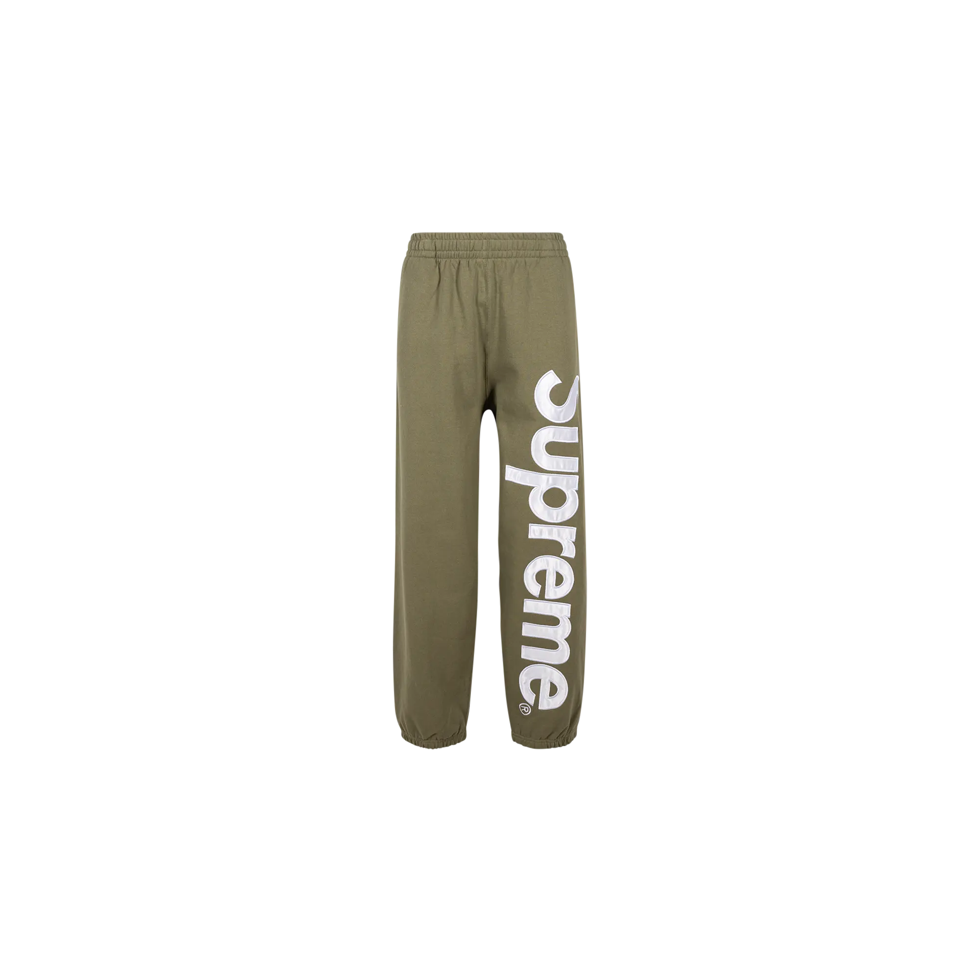 Satin Appliqué Sweatpant "FW23 - Light Olive" SU100083