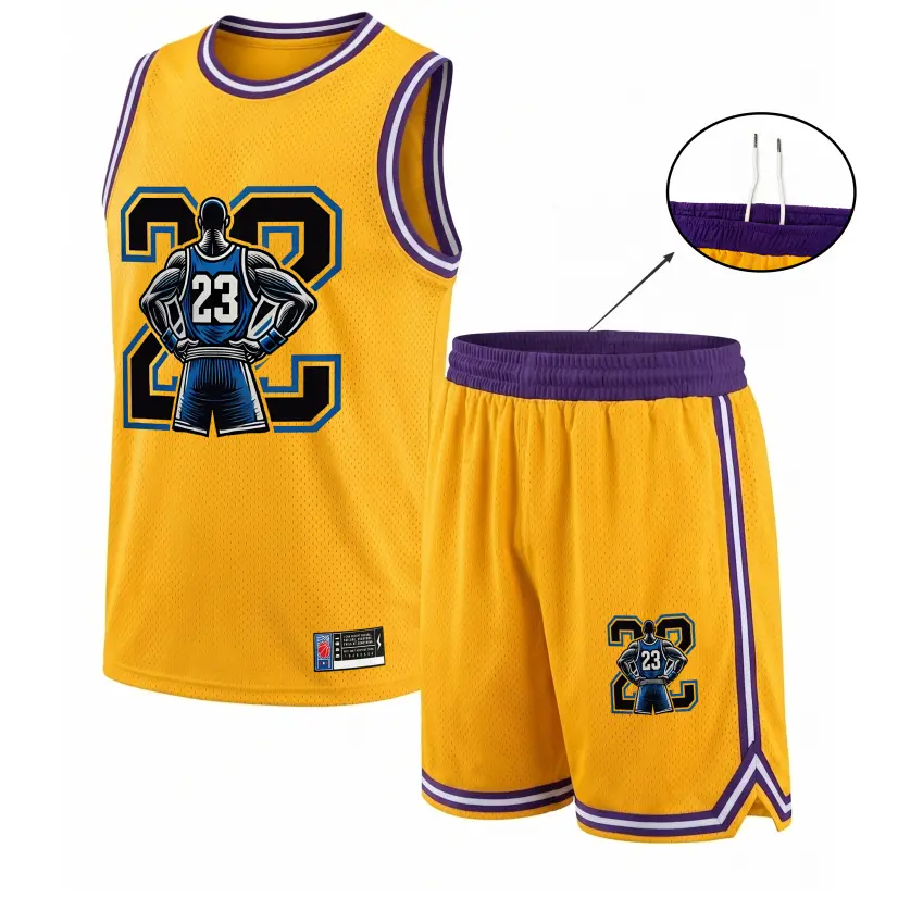 Men’s Sports Graphic Print Mesh Basketball Jersey Set, Sleeveless Tank Top and Shorts 2-Piece Outfit, Lightweight Breathable Athletic Sportswear for Gym, Running, Streetwear, Beach, Training and Daily Wear