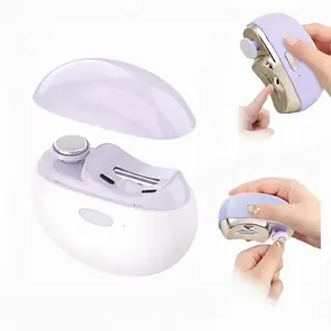 Automatic Nail Clipper Electric Nail Trimmer Polisher 2 in 1 Portable Fingernail Cutter with Light 2 Speeds File Nail Clip Storage Rechargeable Safety Trimmer for Baby Kids Adults Seniors polish  excellent gift for Christmas and new year