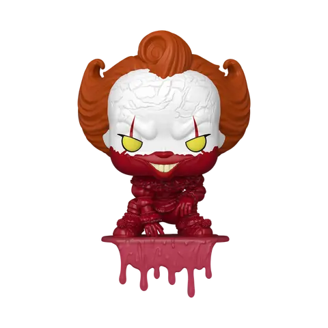 Funko Pop! Horror Bobblehead - IT: Welcome to Derry Bloody Pennywise #1866 (Entertainment Earth Exclusive, 4.5" Shelf Fit, 6oz, Shelf-Ready Size, Plastic Collectible Figure, Spooky Gifts, Decor Piece for IT Fans)