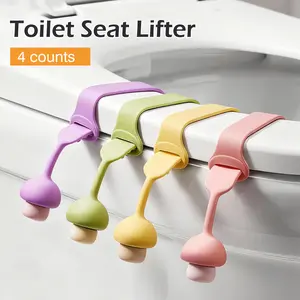 4 Counts Toilet Seat Handle, Assorted Random Colors Non-Scratch Lid Lifter, Universal Fit for Most Toilet Seats