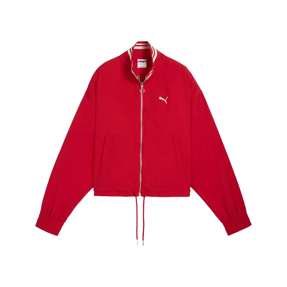 PUMA Womens Premium Essentials Relaxed Woven Jacket Athletic Outerwear Casual - Red