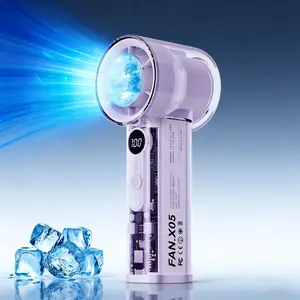 Portable Handheld Cooling Fan - 4000mAh USB Rechargeable Cool Gadgets, High-Speed Adjustable Turbo Wind, Digital Display, Icy Chill, Compact Personal Fan for Outdoor Travel