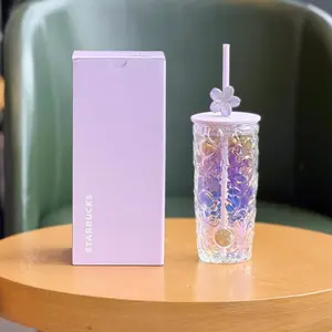 Starbucks Overseas Twilight Sakura 19oz Relief Sakura Glass Straw Cup