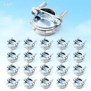 16-Piece Steel Conduit Clamps, 1/2-Inch EMT Cable Connectors for Metallic Conduit, Secure Fit for Electrical Wiring, Reusable Clamp-Type Fittings, Corrosion-Resistant Protective Connectors