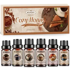 AESHORY COZY Essential Oils Set - 6 Premium Oils for Diffusers Home Candle & Soap Making