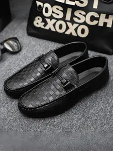 Men's Soft Leather Driving Casual Loafers, Slip On Shoes, Flat, Breathable Anti-Slip Rubber, Office/at Home/shopping, Trendy Lazy Shoes, Comfortable and Stylish