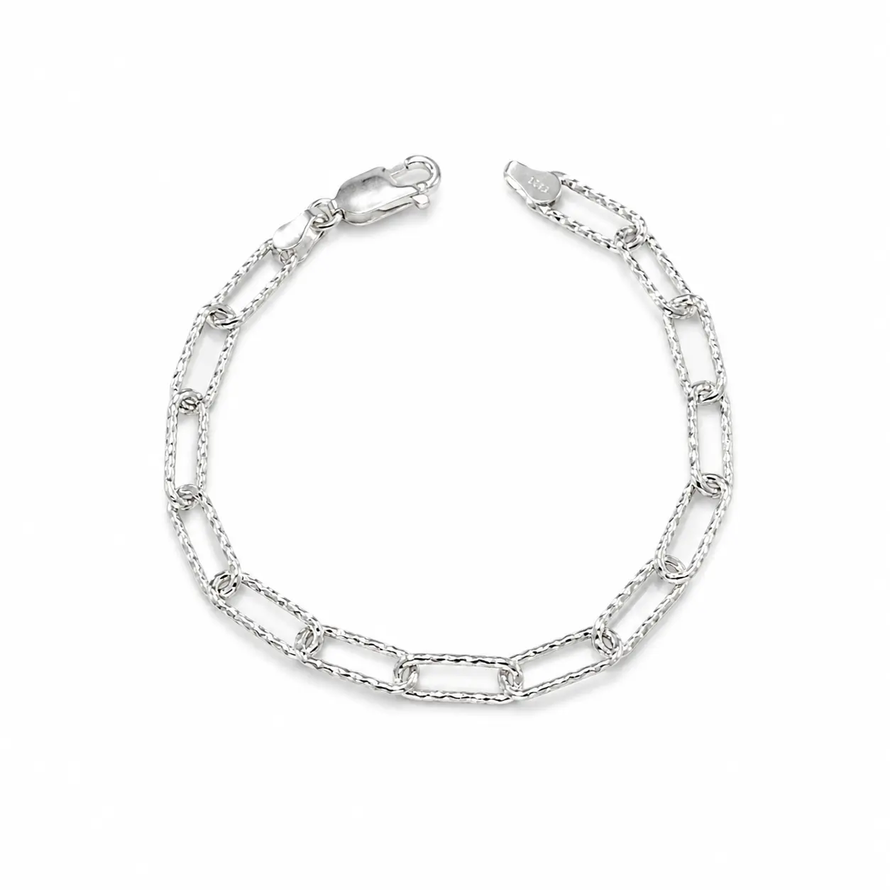 Diamond-Cut Paperclip Bracelet | 925 Sterling Silver 5mm