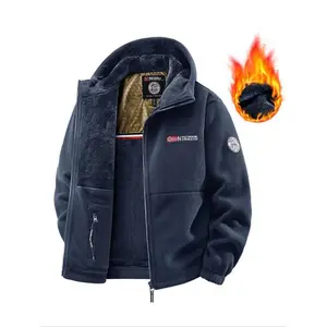 Men'sFleeceJacketwithHood,WarmWinterCoatwithMultiplePockets,CasualOutdoorDailyWear,Autumn&WinterFashionOuterwear Menswear Tops