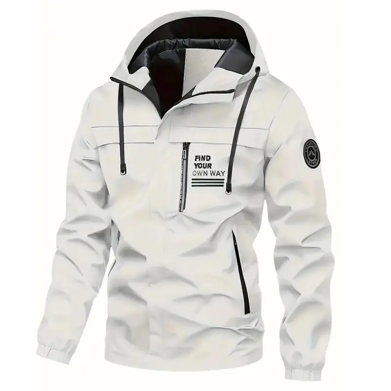 Men's Heavyweight High Mountain Jacket Premium Quality Mountaineering Coat with Hood Removable Brim Zipper Pockets Outdoor Skiing Hiking Snowboarding Parka Machine Washable Winter Jacket Expedition Gear Durable High Quality White Jac waterproof windpro