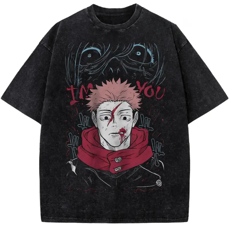Yuji Itadori Im You Mahito Snow Scene Shirt, Jujutsu Kaisen Anime Graphic Tee, Yuji Itadori Shirt, Jujutsu Kaisen Shirt, Vintage Y2K Gothic Dark Aesthetic Top, Japanese Otaku Merch, Unisex Cotton Crewneck T-Shirt Menswear Womenswear Streetwear Top