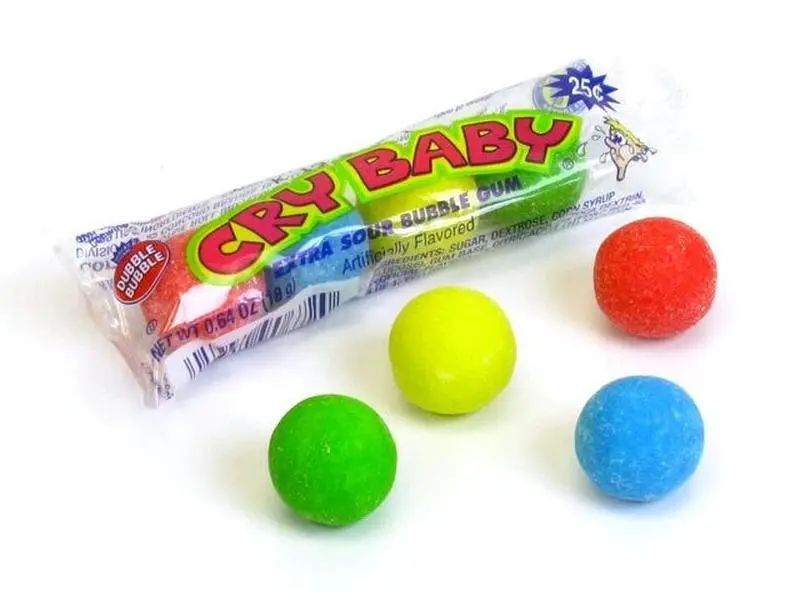 Cry Baby Extra Sour Bubble Gum - Intense Sour Punch & Sweet Classic Flavor - 1 Pack - Snack