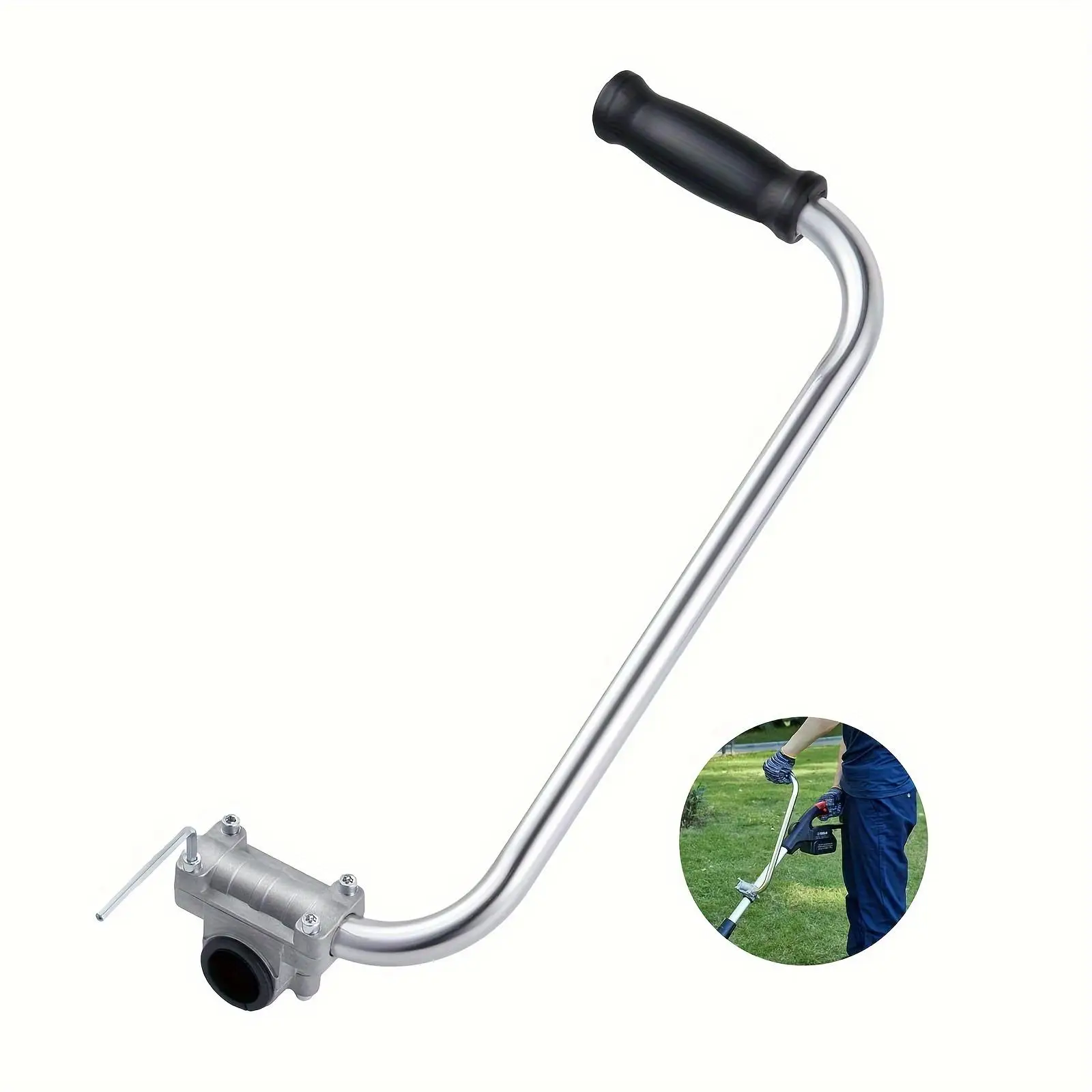 Garden Trimmer Handle, Durable Ergonomic Design Auxiliary Handle for Easy Lawn Care & Weeding, Flexible Gardening Tool Accessories for Home Garden