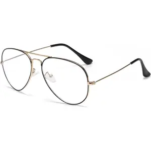 Blue Light Aviator Glasses for Women Men Metal  Frame Clear Lens  Eyeglasses