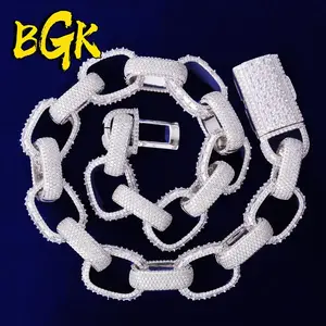BGK -  Baguette Box Link Chain for Men Iced Out Choker Necklace Prong Setting Cubic Zirconia Hip Hop Jewelry Valentine's Day Gift for Men & Women & Boy & Girl Mothers' Day Gift #Springtok