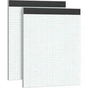8.5 x 11 Quad Ruled Graph Paper Notebook Grid Paper Pad, 2 Pack, 30 Sheets per Pad, White, 4x4 (4 Squares per Inch), with Easy-Tear Perforations