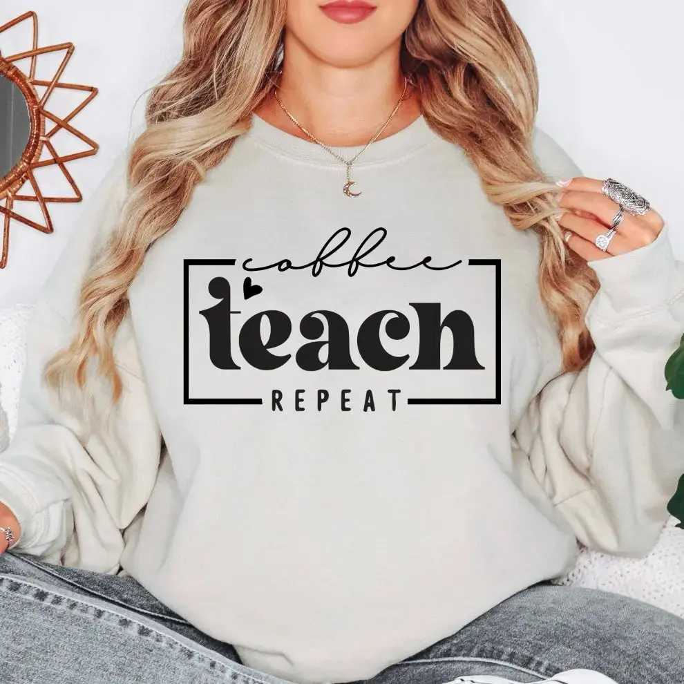 Coffee Teach Repeat • Sand Pullover