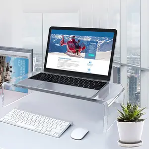Acrylic Monitor Stand Clear Monitor Riser Desk Laptop/PC/Multimedia Monitor Stand Clear Computer Monitor Stand for Home Office Printer TV Screen Keyboard Storage