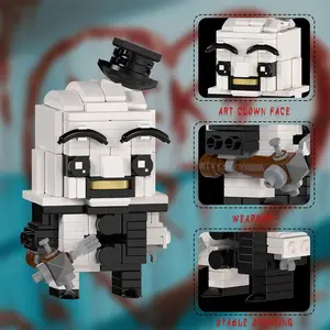 Horror Clown Movie Character Action Figure Toys, Mini Terifier Art Clown Building Set, Ideal Halloween Present for Fans Boys Grils Adults