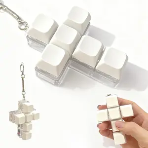Faith Cross Keyboard Fidget Toy – Crisp Sound,Stress Relief Fidget Clicker Keychain,Quiet Anxiety Gift Toys for Adults at Work, Travel, Home – Anxiety Relief & Focus Boost (White)
