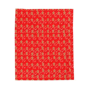 Velveteen Plush Blanket, Gingerbread Holiday Throw, Winter Christmas Gift, Cozy Living Room Decor, Kids Snug Blanket, Soft Cozy Blanket,