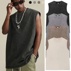 1/3 -Pack  Summer Men's Washed Cotton Tank Tops Muscle Gym Sleeveless Workout T Shirts Running Beach Loose Cutoff Tees