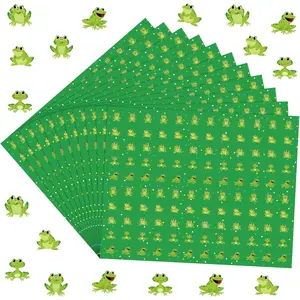 3000 count Small Frog Stickers for  10 Design Mini Cute Green Frog Stickers Incentive Chart for School Classroom Teachers Students   Wall Decor