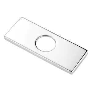 WOWOW Chrome Escutcheon Faucet Plate for Bathroom Sink 1 Hole or 3 Hole 4 Inch Centerset Basin Sink Hole Cover Stainless Steel Faucet Deck Plate