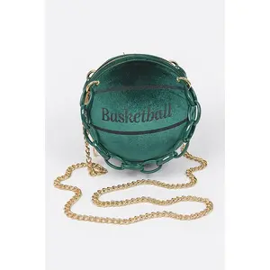 Velvet Small Basketball Bag W/plastic Chain