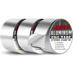 3 Pack  Foil Tape, 3.9 mil 2" x 150  Total Foil Tape,  High Temperature Tape, Metal Tapes, Seal HVAC Tape, Insulation Foil Tape for Ductwork, HVAC, Dryer Vent, Seal