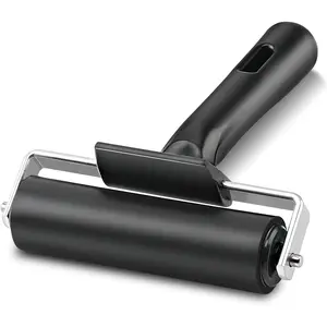 Rubber Roller Ideal for Anti Skid Tape Construction Tools Print Ink and Stamping Tools 4-Inch Black