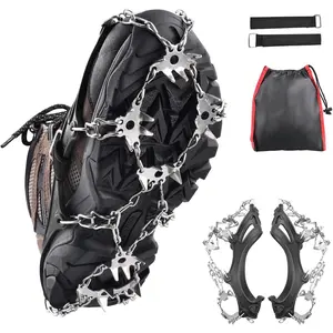 Anti Slip Stainless Steel Micro Spikes Ice Cleats Snow Traction Grips Crampons for Boots Shoes, Perfect for Hiking Fishing Walking Climbing Jogging Mountaineering