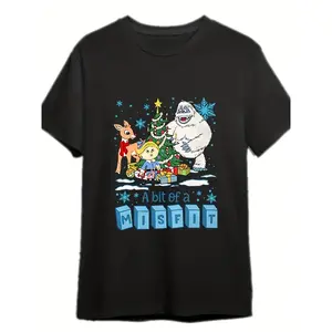 Boys' Black Short Sleeve T-Shirt with The Muppet Movie-Inspired Iconic Misfit Characters (Kermit, Fozzie, Gonzo) & "A Bit of a Misfit" Print - Casual Summer Tee for, Movie Nights & Playdates