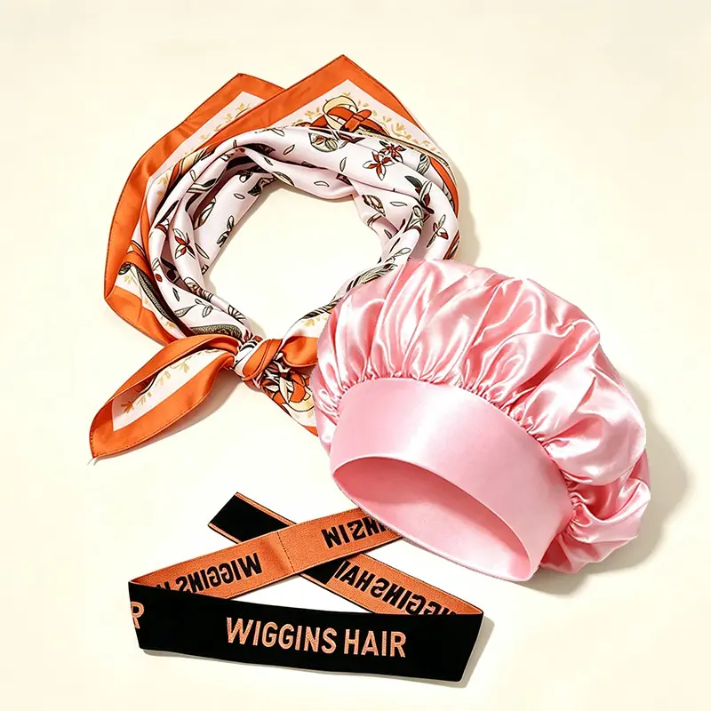 [No Shipping Fee] Wiggins Hair Gift Set With Silk Bonnet & Silk Scarf & Elastic Band