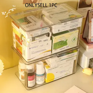 Transparent Medicine Box, Family Storage Container, Dorm Large Organizer Basket, Home Medication Box, Storage Cabinet