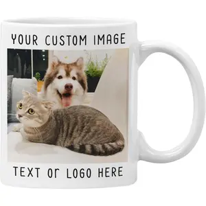 Custom Mug - Personalized Coffee Mug with Photo Text or Logo, Custom Mugs with Pictures, Customized Coffee Mugs for Women and Men, Tazas Personalizadas - Custom Photo Cup 11oz | All White