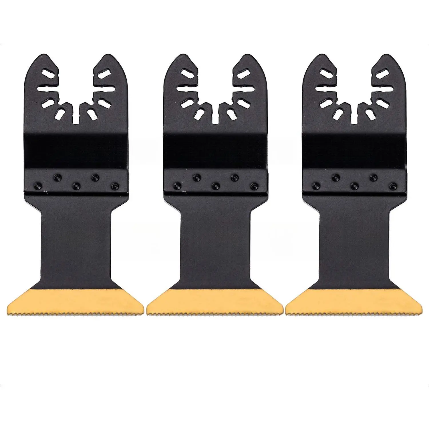 Titanium Coated Oscillating Multitool Blades (3 Pack) - High Cutting Performance, Long Life for Metal, Wood Nails, Screws, Plastic Cutting in Door Frames, Flooring Work