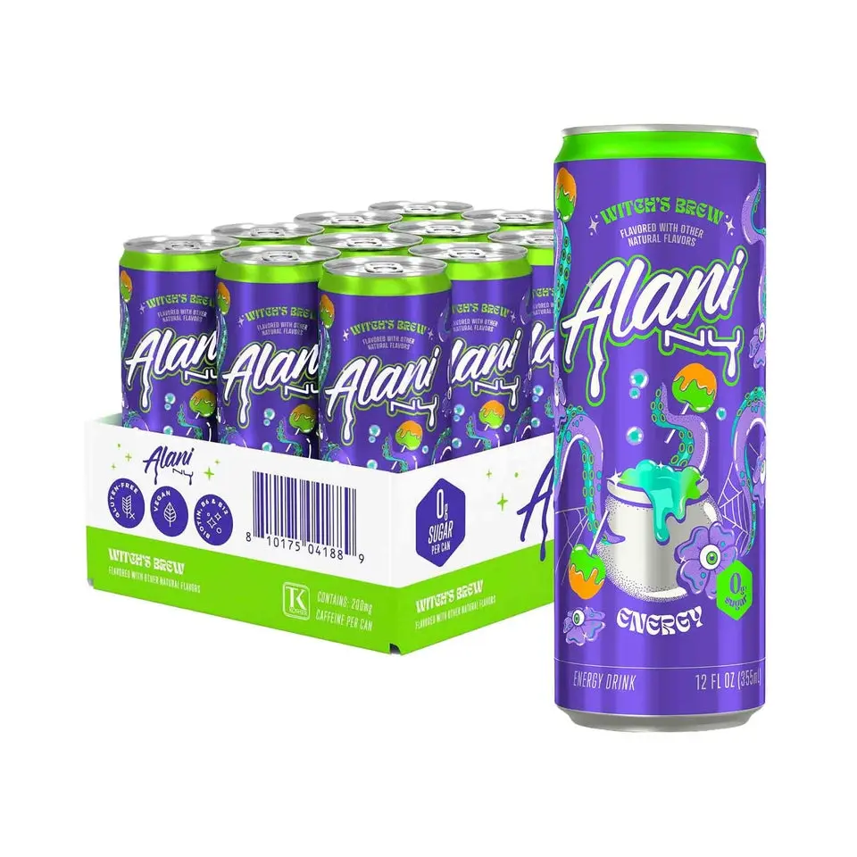Alani Nu Energy Drink - Sugar Free, Low Calorie | 200mg Caffeine | w/ Antioxidants, Biotin B Vitamins | Zero Sugar | 10 Calories | 12 Fl Oz Cans 12pk Natural Flavors Sport