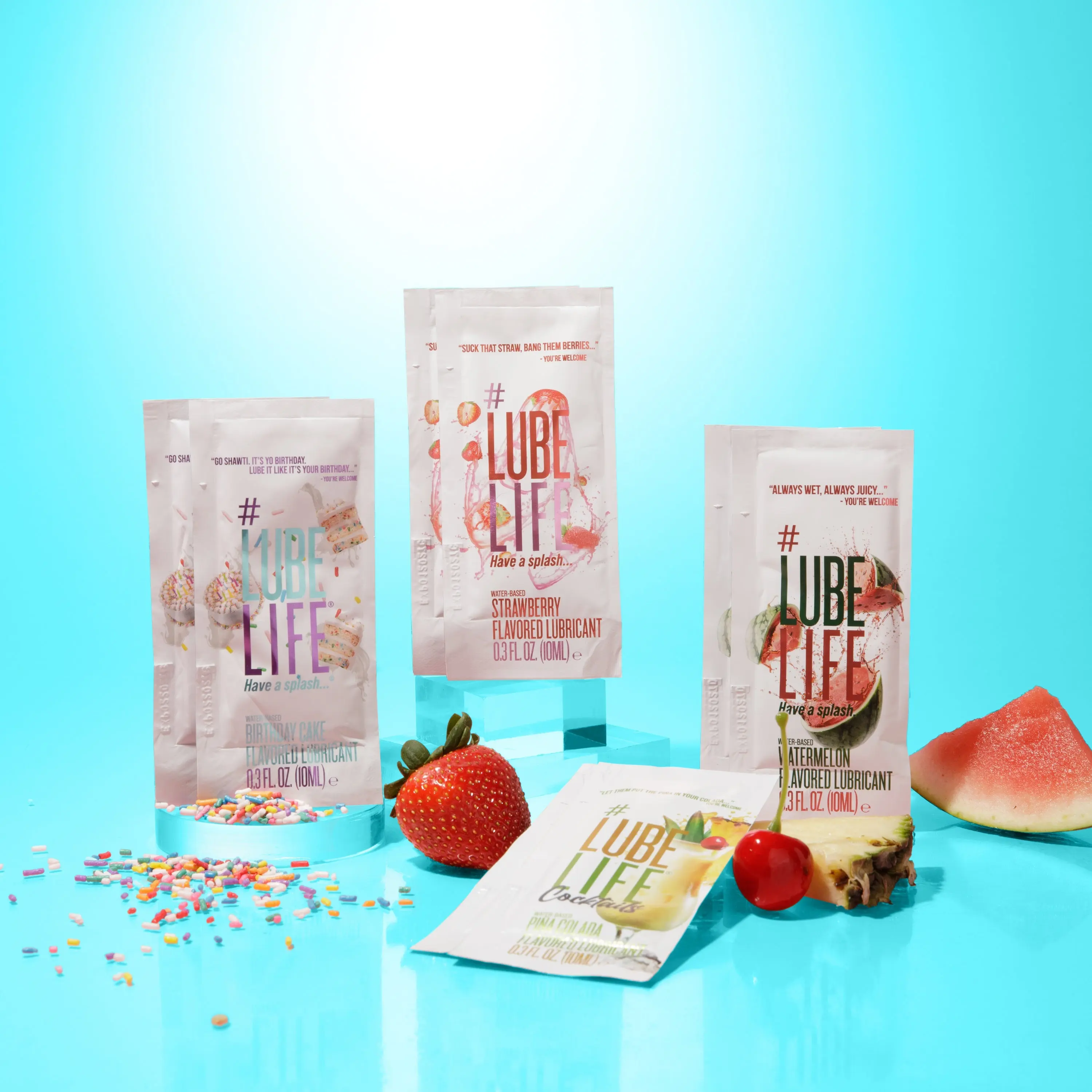 LubeLife - Flight O' Flavors Personal Lubricant Sampler Pack — 8 Travel Packets