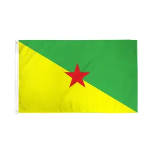 French Guiana Flag Banner, 3x5ft Polyester, Bold Print, Dye Sublimation, Header Tape for Home & Festive Party Backdrops, Wall Decor Flags, Yard Sign Banner