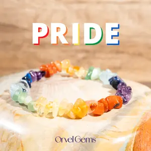 Pride Rainbow Crystal Chip Bracelet – Handmade Natural Gemstone Beads – Irregular Freeform Design – Unisex Jewelry Gift for Women, Men & LGBTQ+ Community