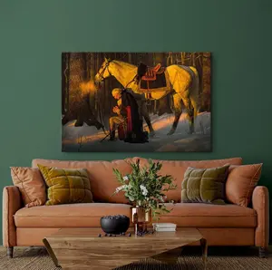 [SALE UP TO 50% - UNFRAMED] George Washington Praying Print, Arnald Poster, Prayer at Valley Forge Wall Art, George Washington, Art Reproduction - Complimentary Delivery