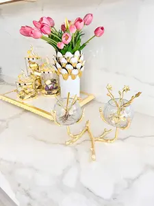 Gold Branch Bowl Gold Spoon Holder