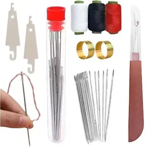 34PCS  Steel Needles Set,  Steel Sewing Needle Kit with Precision Stainless Steel Needles & Compact Case, Professional DIY Lovers - Sew, Embroider & Craft with Ease tool set