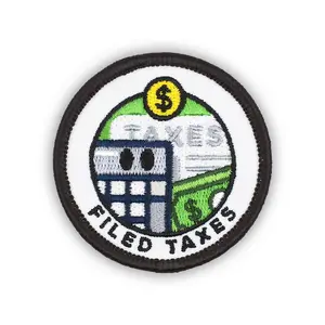 Adulting Merit Badge Embroidered Iron-On Patch (Filed Taxes)