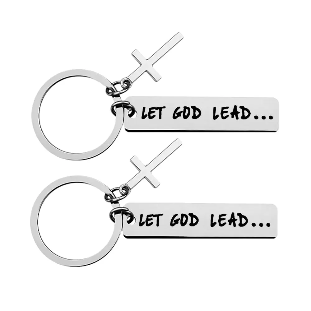 Engraved Cross Keychain - Stainless Steel Versatile Multi-Purpose Keychain with Bible Verse, Practical Christian Inspirational Gift for Family Practicality keychains